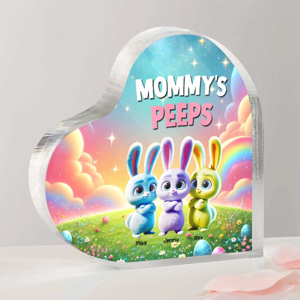 Personalized Gifts For Mom Heart Plaque, Bunny Peeps Easter Day 02TGMH110325-Homacus