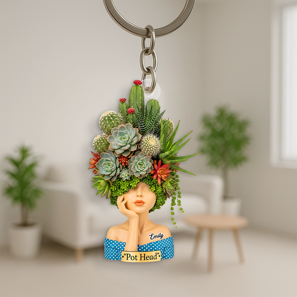 pothead keychain Pot Head Succulent & Cactus Girl