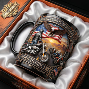 American Biker Heritage Coffee Mug - Personalized Gifts For Motorcycle Lovers 04tylu250626-Homacus