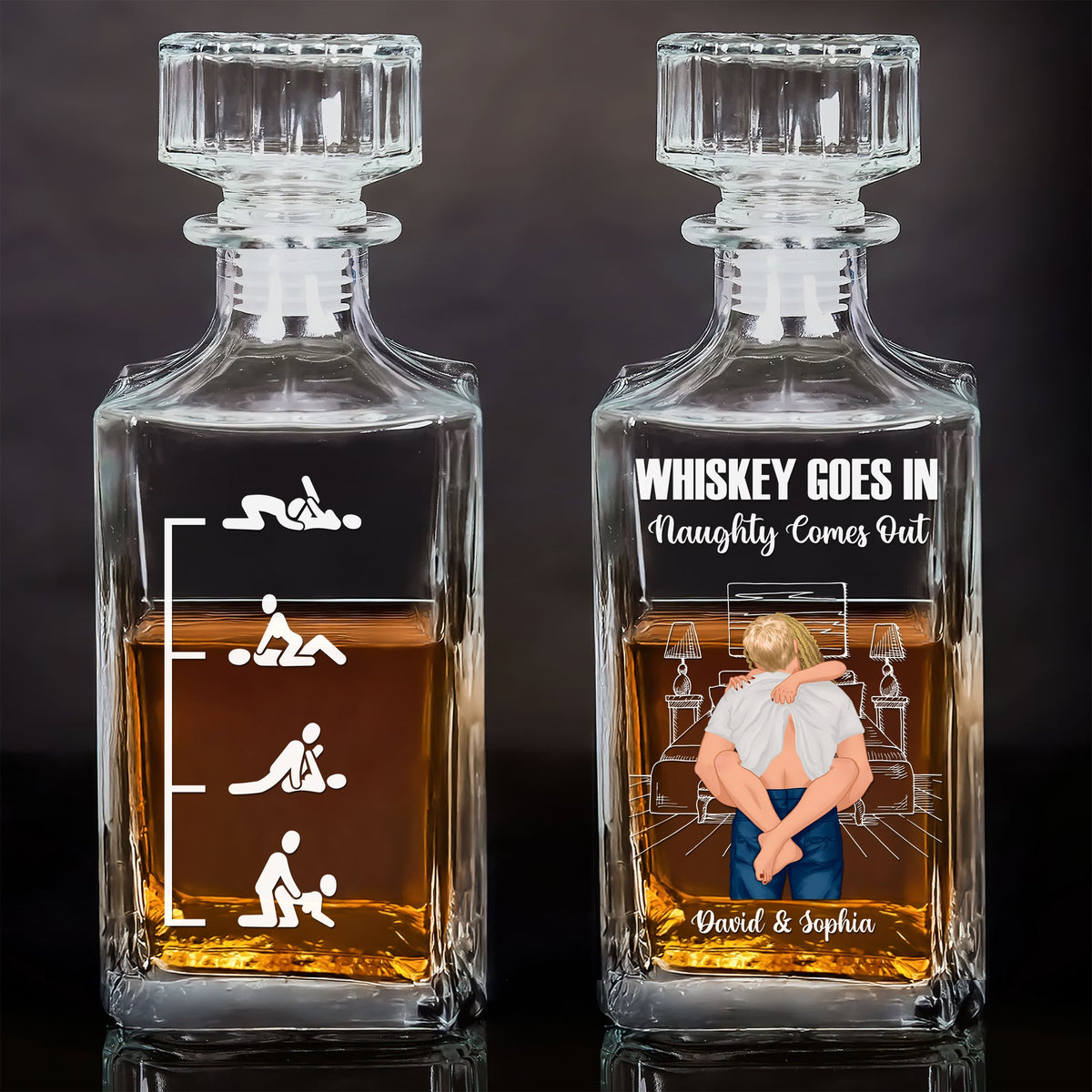 Funny Couple Whiskey Bottle - Personalized Gift For Couple 02TOTN070525HG-Homacus