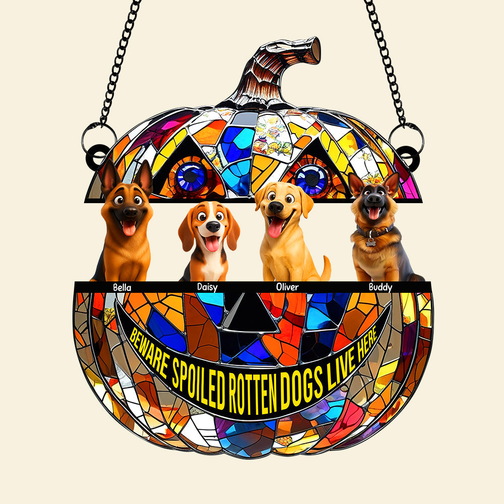 Pumpkin Suncatcher Ornament - Personalized Halloween Gifts For Dog Lovers 05tgqn090825-Homacus