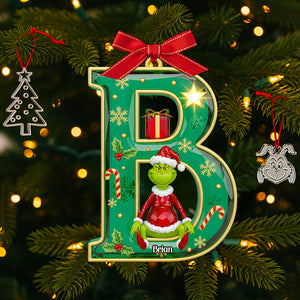 Green Crystal Alphabet Ornament Personalized Christmas Gifts 03PGDT060925-Homacus
