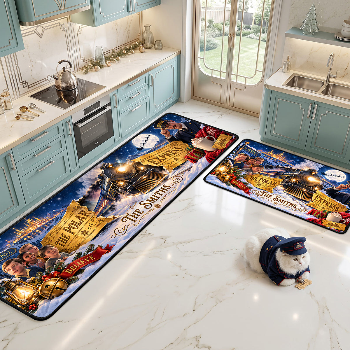 Magical Holiday Train Runner Rug - Personalized Gift For Christmas 02HATA280926