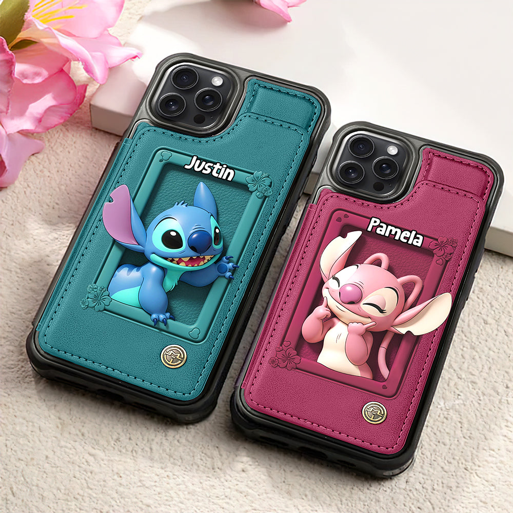 Couple Leather Flip Wallet Phone Case - Personalized Gift For Couple 02PGMG140825-Homacus