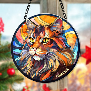 Personalized Gifts For Cat Lover Suncatcher Ornament 01KAQN280824-Homacus