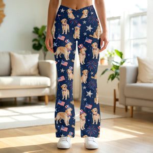 USA 250th Anniversary Flare Leggings - Custom Photo Gifts For Dog Lovers 04pgqn160326-Homacus