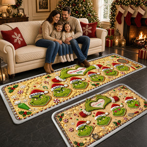 Mischievous Gingerbread Family Runner Rug - Personalized Christmas Gifts 03nadt050926-Homacus