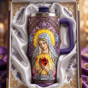 Blessed Pure Heart Tumbler With Handle - Personalized Gifts For Christian 02padh300626-Homacus