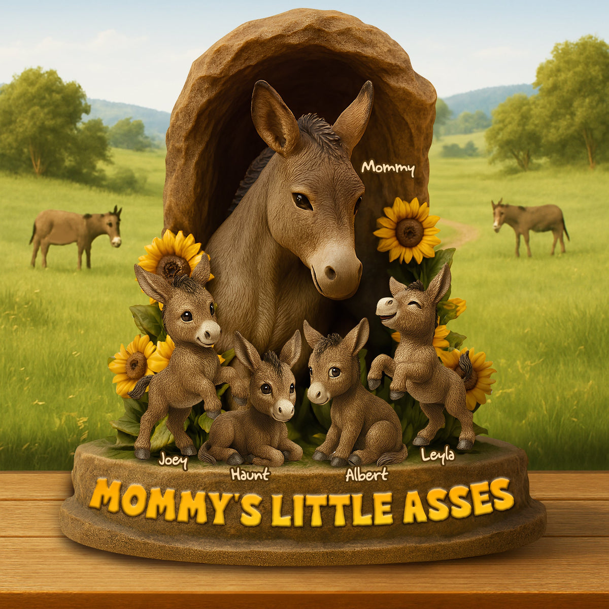 Personalized Gift For Mom Donkey Acrylic Plaque- Mama & Her Little Asses 04NALU140425-Homacus