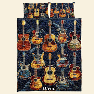 Personalized Gifts For Guitar Lovers Quilt Bedding Set Special Line Acoustic Vibes 10QNQN301224-Homacus