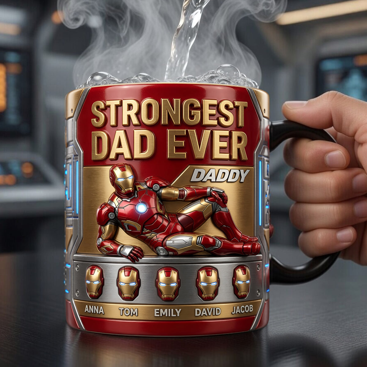 Strongest Dad Ever Magic Coffee Mug - Personalized Gifts For Dads 03TYLU300426-Homacus