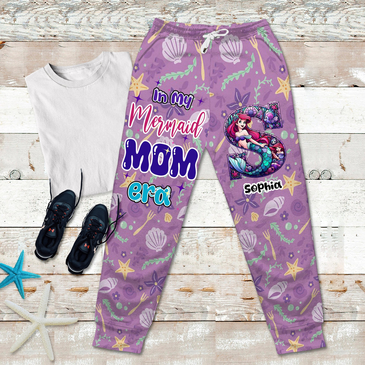 Personalized Gifts For Moms Sweatpants Mermaid Alphabet Letter 03XQLU130225-Homacus