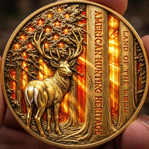 Free Deer In American Forest Coin, Personalized Gifts For Deer Hunter 02qhdt260526-Homacus