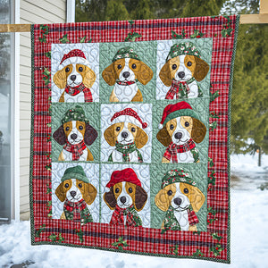 Beagle Dog Christmas Quilt Bed Set Gifts For Dog Lovers 03HUDT051124-Homacus