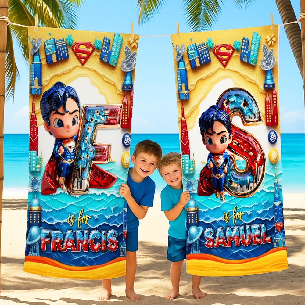 Personalized Gifts For Kids Beach Towel, Boy Style 05TGPU180725-Homacus