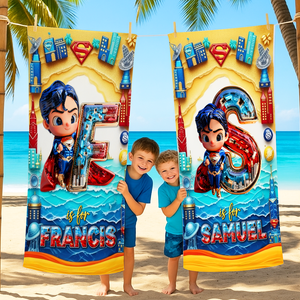 Personalized Gifts For Kids Beach Towel, Boy Style 05TGPU180725-Homacus