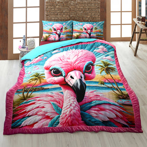 Gift For Flamingo Lovers Quilt Bedding Set 03HULU180125-Homacus