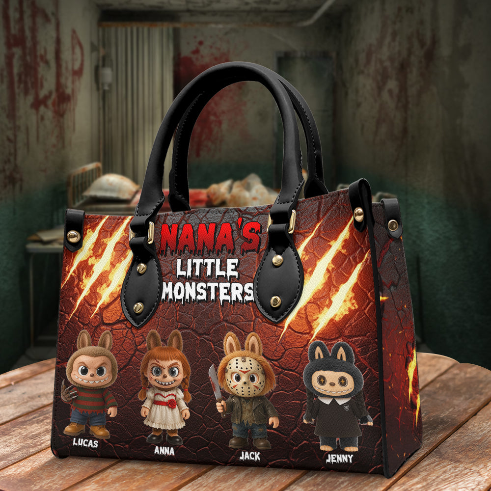 Horror Monsters Personalized Halloween Gifts For Mom/Grandma Leather Bag 04natn180825-Homacus
