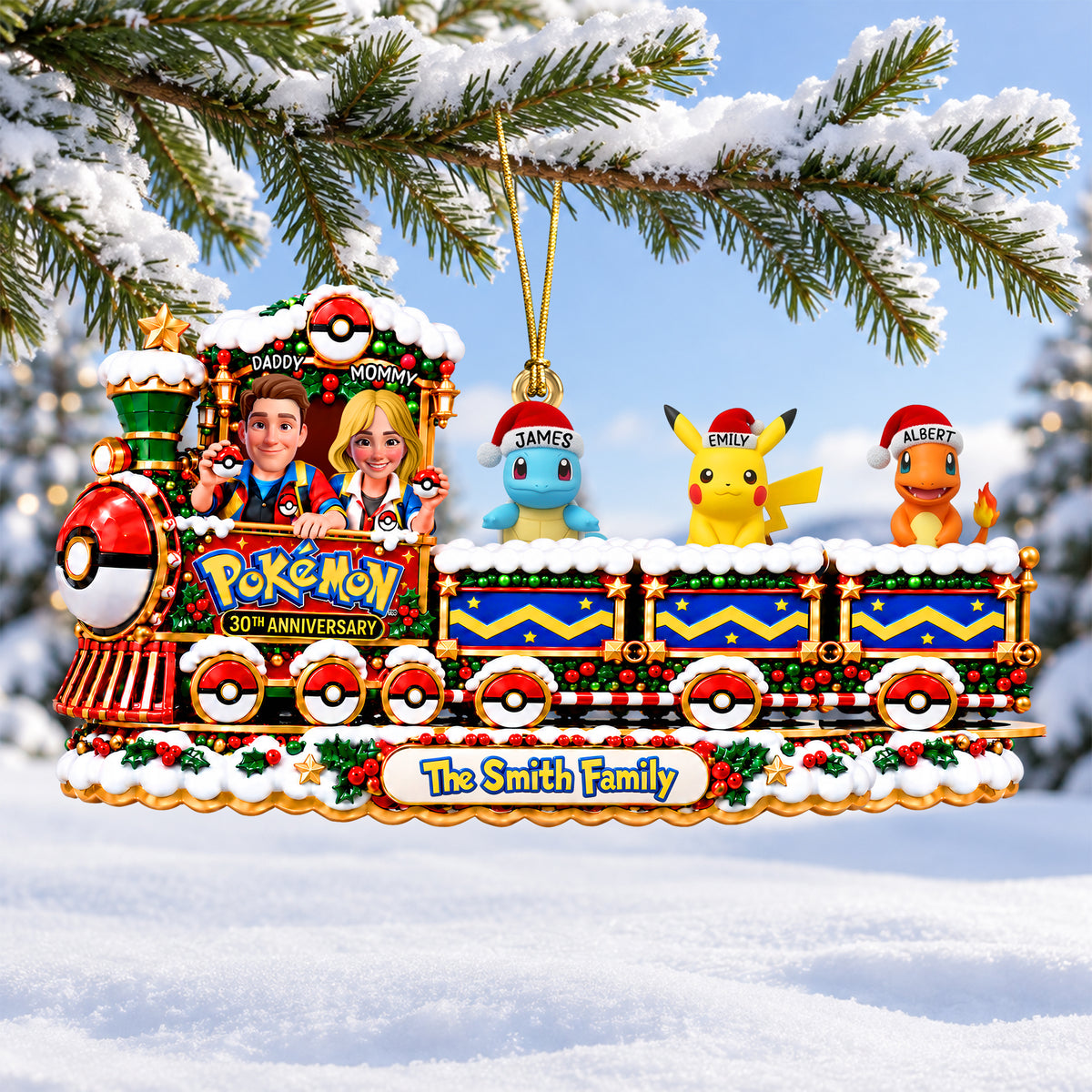 Family Lovely Train Adventure Acrylic Ornament - Personalized Christmas Gifts For Family 02ohqn280926-Homacus