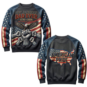 Best American Dad Shirt - Personalized Gifts For Father Day Sweatshirt 04PAQN280226-Homacus