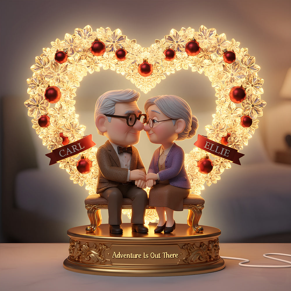 Romantic Old Couple Light Box, Personalized Gifts For Couple 04TODT281125-Homacus