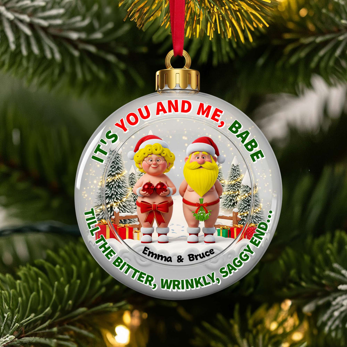 Grumpy Couple Christmas Ornament - Personalized Gift For Couple 04NALU200825-Homacus