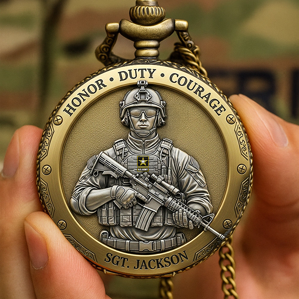 Honor Duty Courage Pocket Watch – Personalized Gifts For Veterans 05toqn230625-Homacus