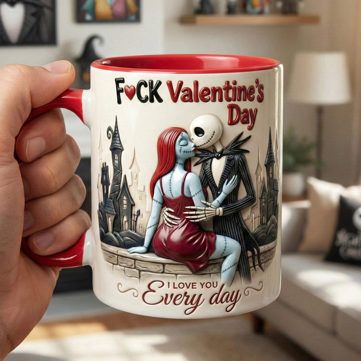 Naughty Skeleton Couple Coffee Accent Mug - Personalized Gift For Couples 05NAQN210126-Homacus