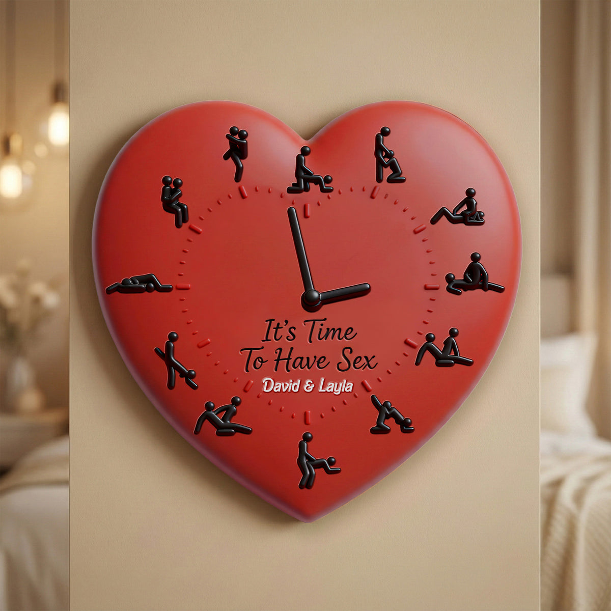 Love Position Hanging Wall Clock - Personalized Gifts For Couples 01namg261225-Homacus