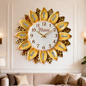 Grandma Sunflower Clock - Personalized Gifts For Grandma 02naqn261225-Homacus