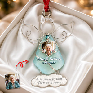 Angel Heaven Seaglass Ornament - Personalized Gifts For Remember Christmas Ornament 04NADH290926-Homacus