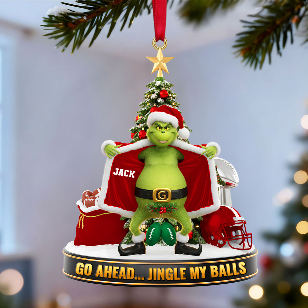 Green Monster Sport Ornament - Personalized Gift For Sport Lover Christmas Ornament 04OHTN211025-Homacus