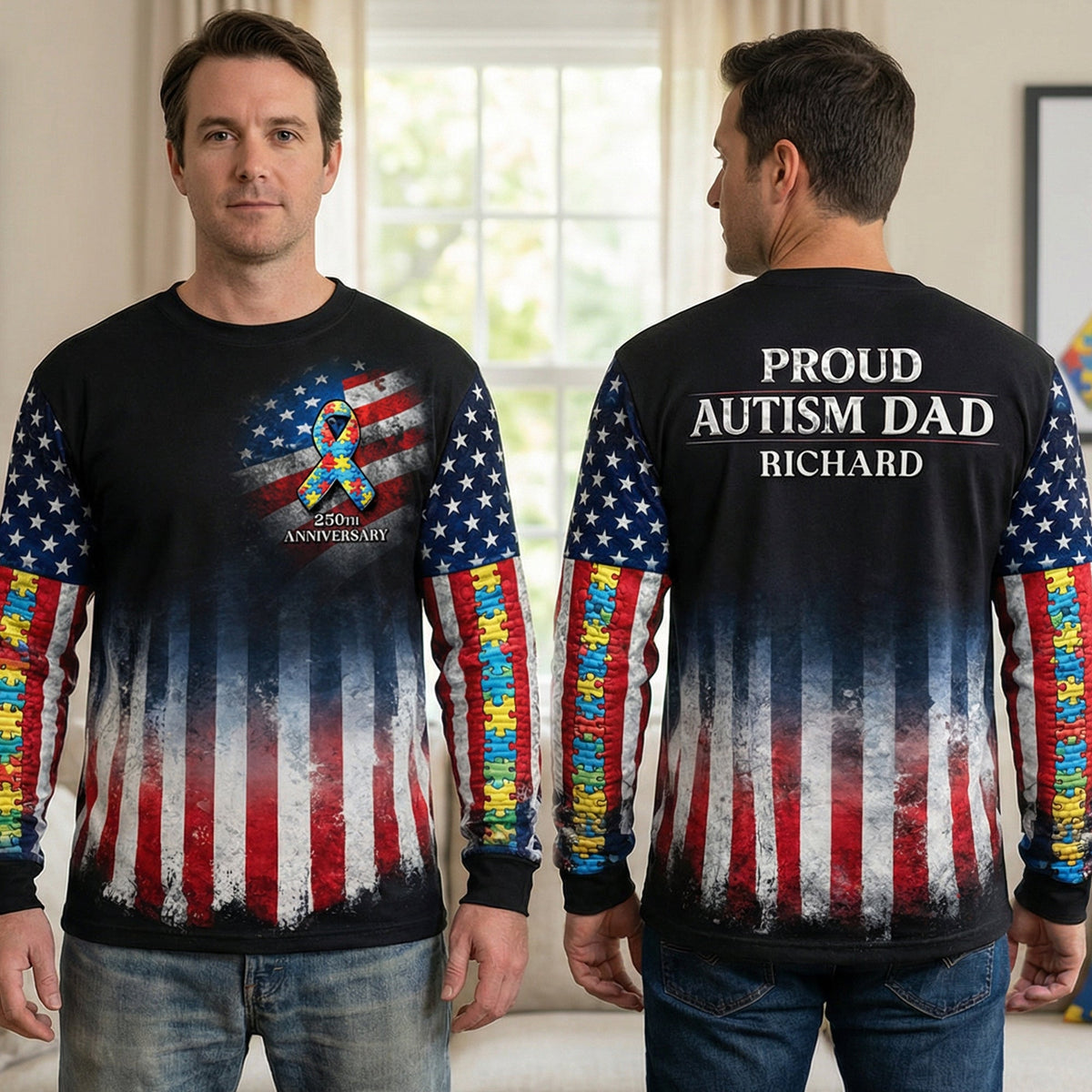 Proud Autism Parent - 250th Of The USA - Personalized Gifts 06toqn040226-Homacus