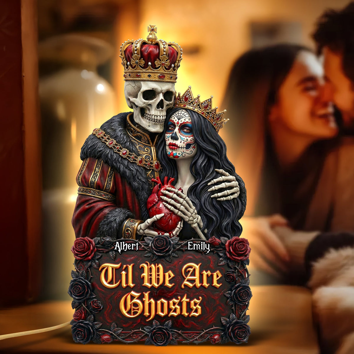 Gothic Skeleton Couple Acrylic Light Box – Personalized Gifts For Couple 04huqn091225-Homacus