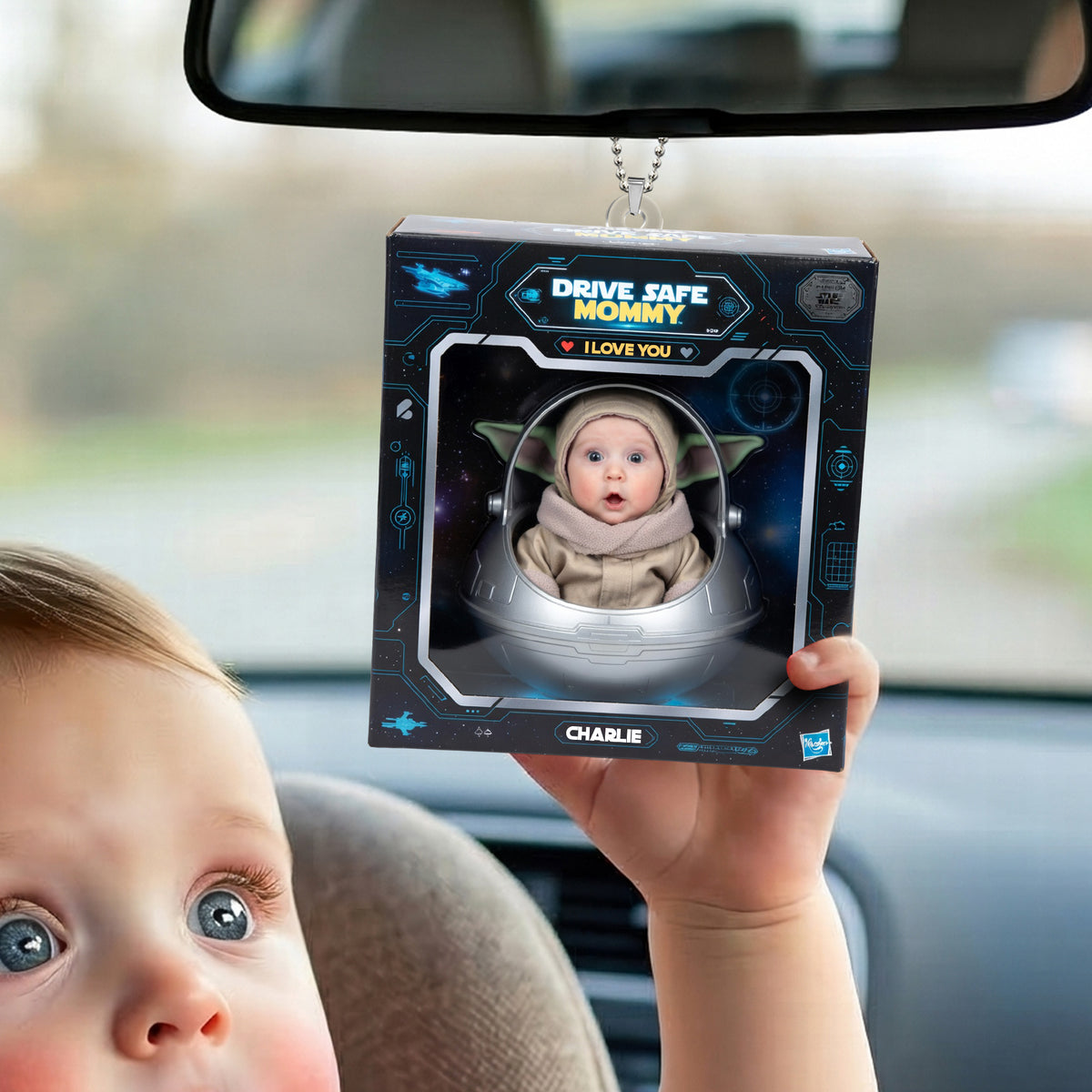 Baby Astronaut Car Ornament Custom Photo Drive Safe Mommy Gift 03NALU100426-Homacus