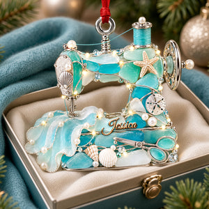 Sewing Maching Seas Glass Ornament, Personalized Gifts For Sewing Lovers 03QHDH260926-Homacus