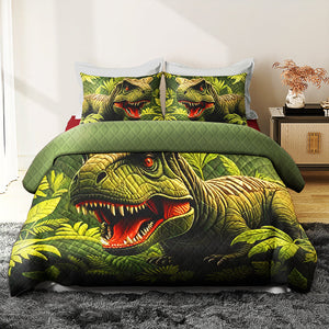 Personalized Gifts For Dinosaur Lover Quilt Bed Set, Majestic T-Rex 01qhqn200125-Homacus