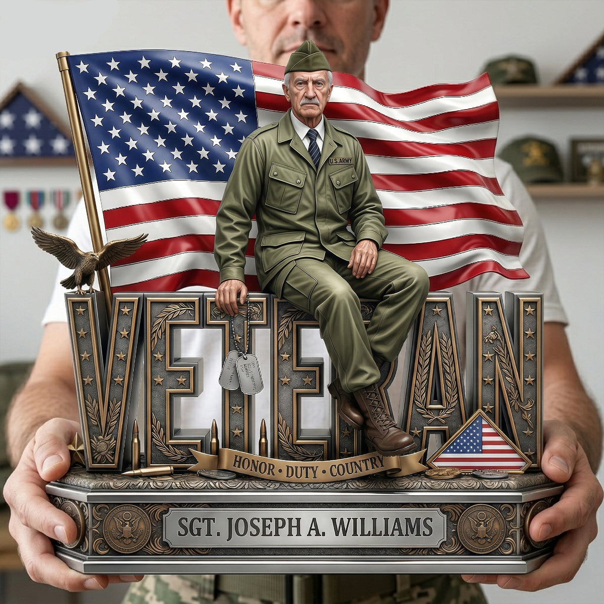 Proud Veteran Custom Photo Acrylic Plaque Tribute 03TYLU060426-Homacus