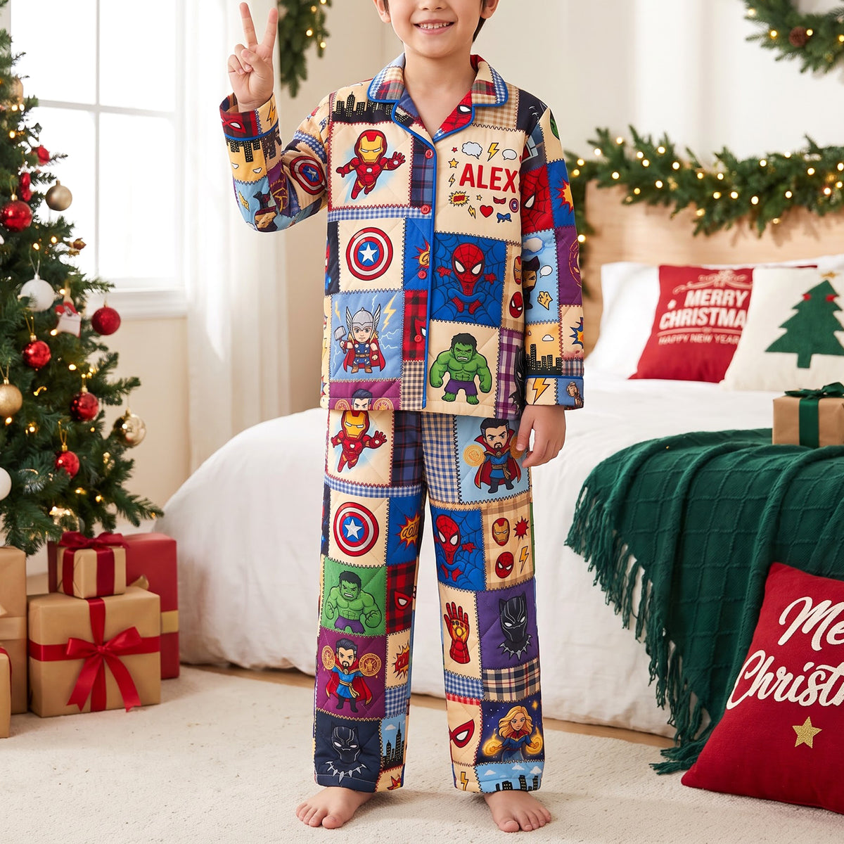 Power Team Family Button Up Pajama Set - Personalized Gifts 05NAQN270826