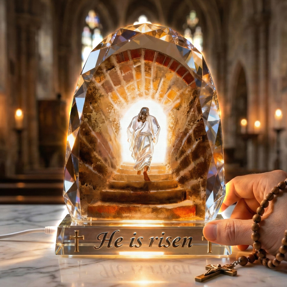 Jesus Christ Step Out The Tomb Acrylic Light Box - Easter Gifts For Christians 04QHQN050326-Homacus