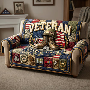 Proud Veteran Quilted Sofa Cover - Personalized Gifts For Veterans 03TYTA200626-Homacus