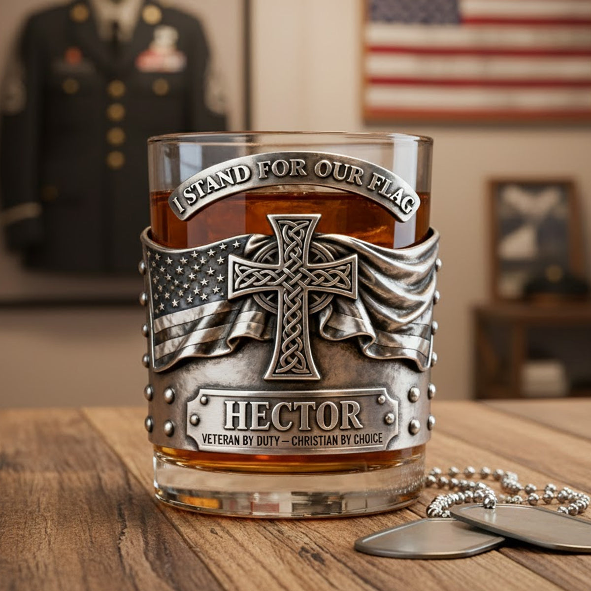 Veteran 11oz Round Glass - Personalized Gifts For Veteran 04totn060126-Homacus