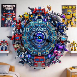 Futuristic Warrior Acrylic Hanging Wall Clock - Personalized Gifts 02nadt310326-Homacus