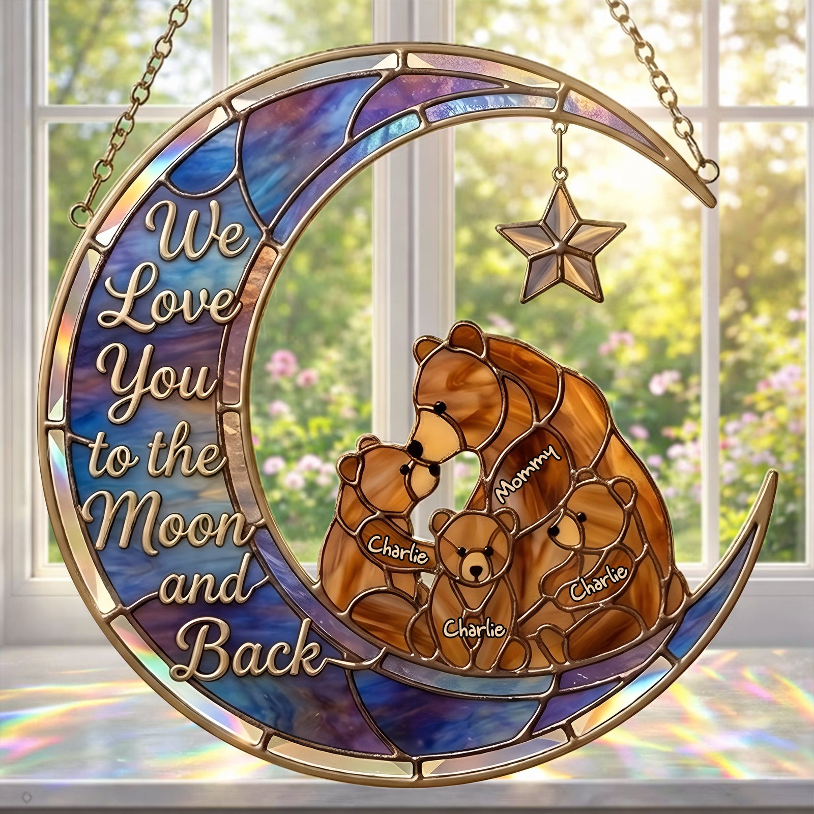 Proud Mama Bear Suncatcher - Personalized Gifts For Mom 05KILU030326-Homacus