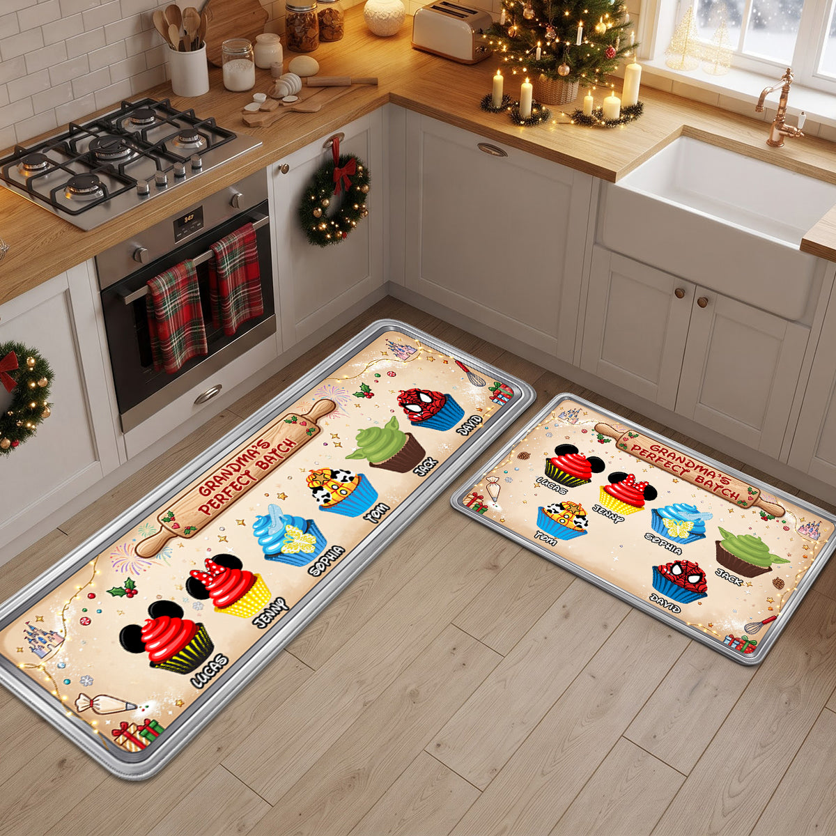 Sweet Cupcake Christmas Runner Rug - Personalized Gift For Grandmas 04NATN260826