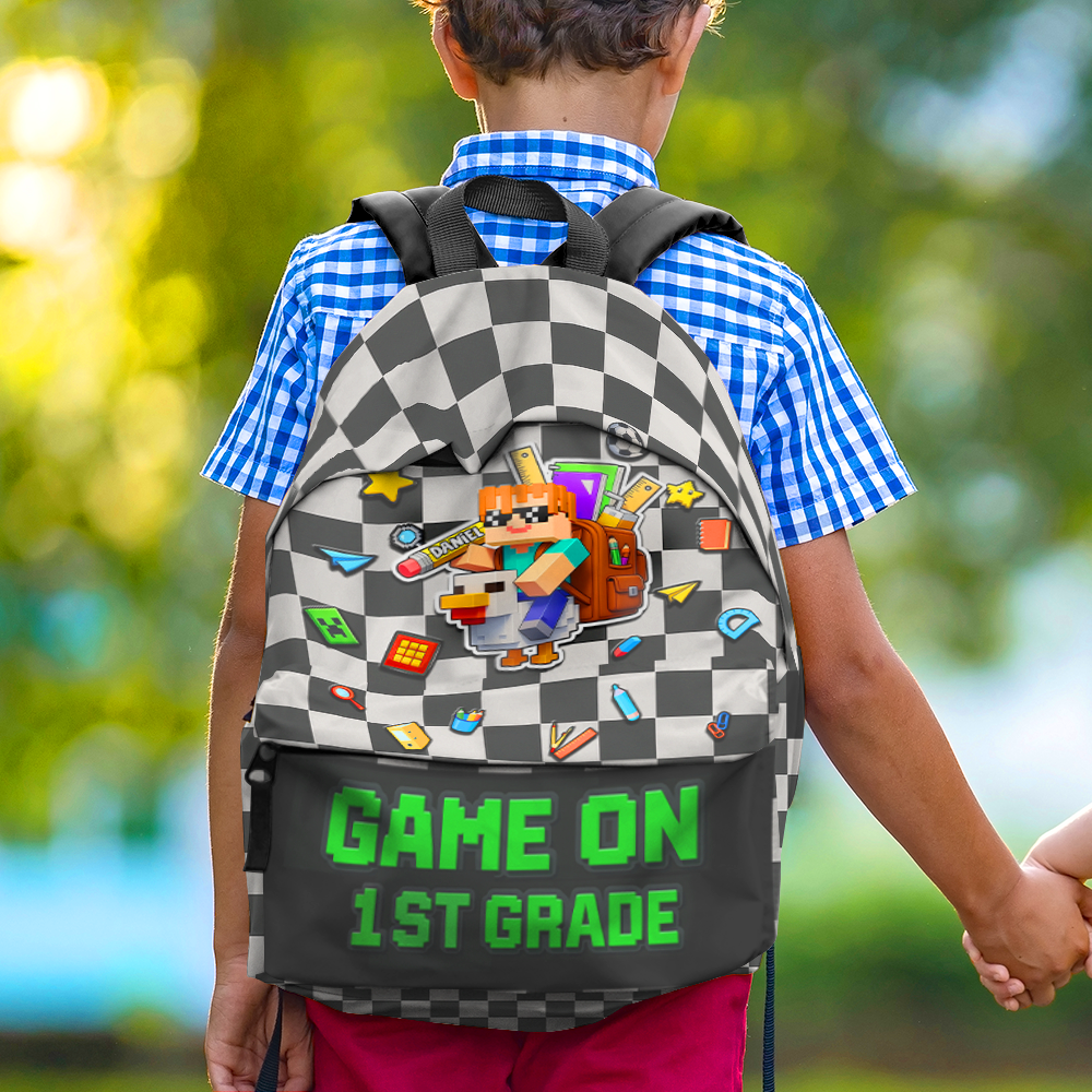 Game On: Pixel Style Backpack - Personalized Gifts For Kids 01TGLU300725-Homacus