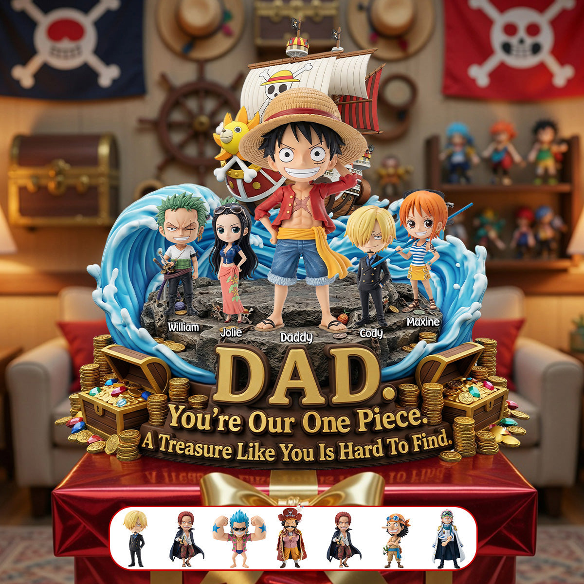 Sea Captain Dad And Kids Acrylic Plaque - Personalized Gifts For Father's Day Plaque 042HUMG250326-Homacus