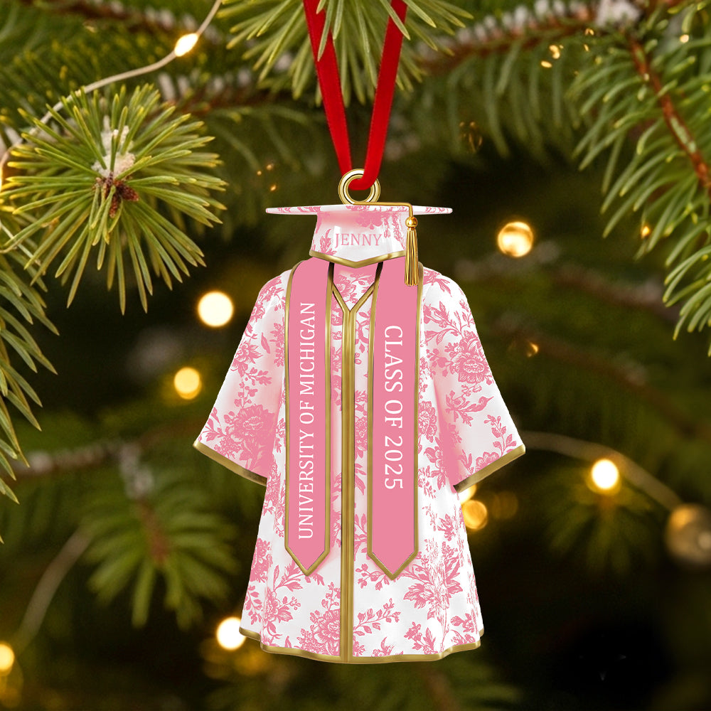 Personalized Gifts For Graduate Christmas Toile de Jouy Ornament 01pgtn050925 Graduation Gifts-Homacus