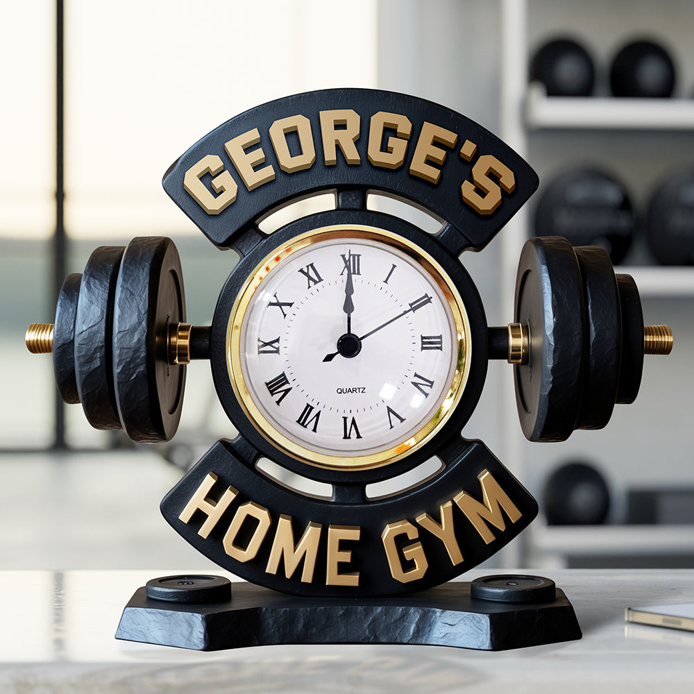 Home Gym Desk Clock Plaque - Personalized Gifts for Gym Lovers 03toqn260525-Homacus