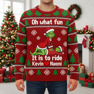 Funny Couple Knitted Ugly Sweater - Personalized Gifts For Couple Ugly Sweater 05KIMG260925-Homacus
